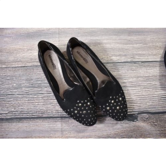 Sole Sensibility - Black Chrome Studded Flats - Picture 5 of 6